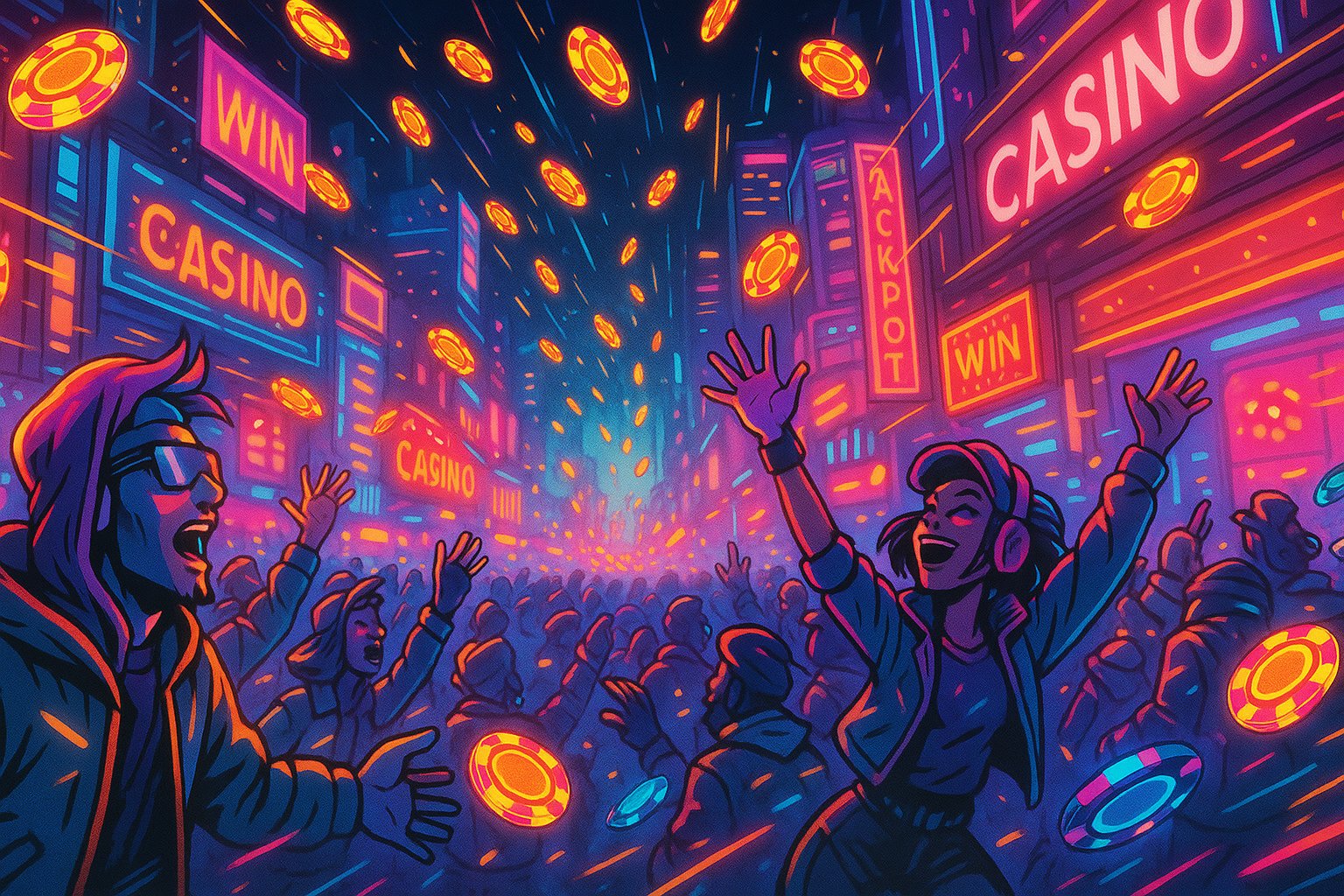 Responsible mobile entertainment reminders on a dark neon 3k77 screen